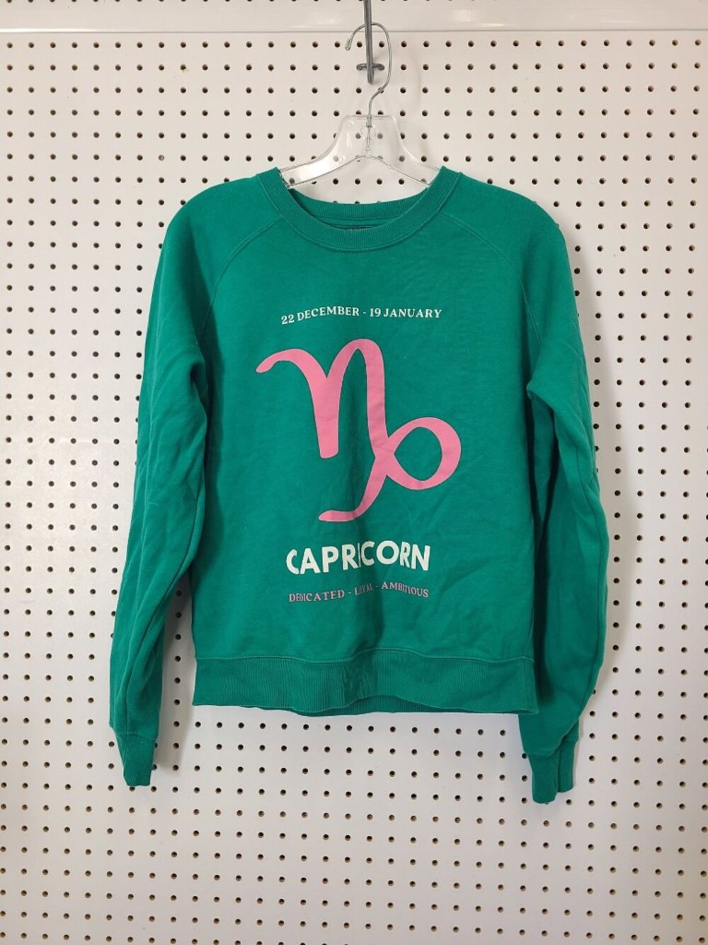 Anthropologie Capricorn Graphic Sweatshirt Green Crewneck Fleece Artwork By Cath